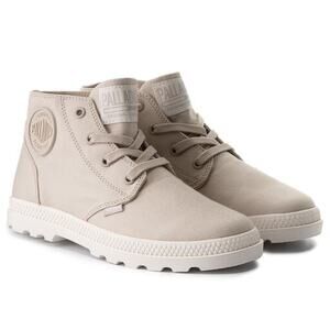 NWOT Palladium Women's‎ Pampa Free Canvas Lace Up Beige Cream Boots - 8.5
